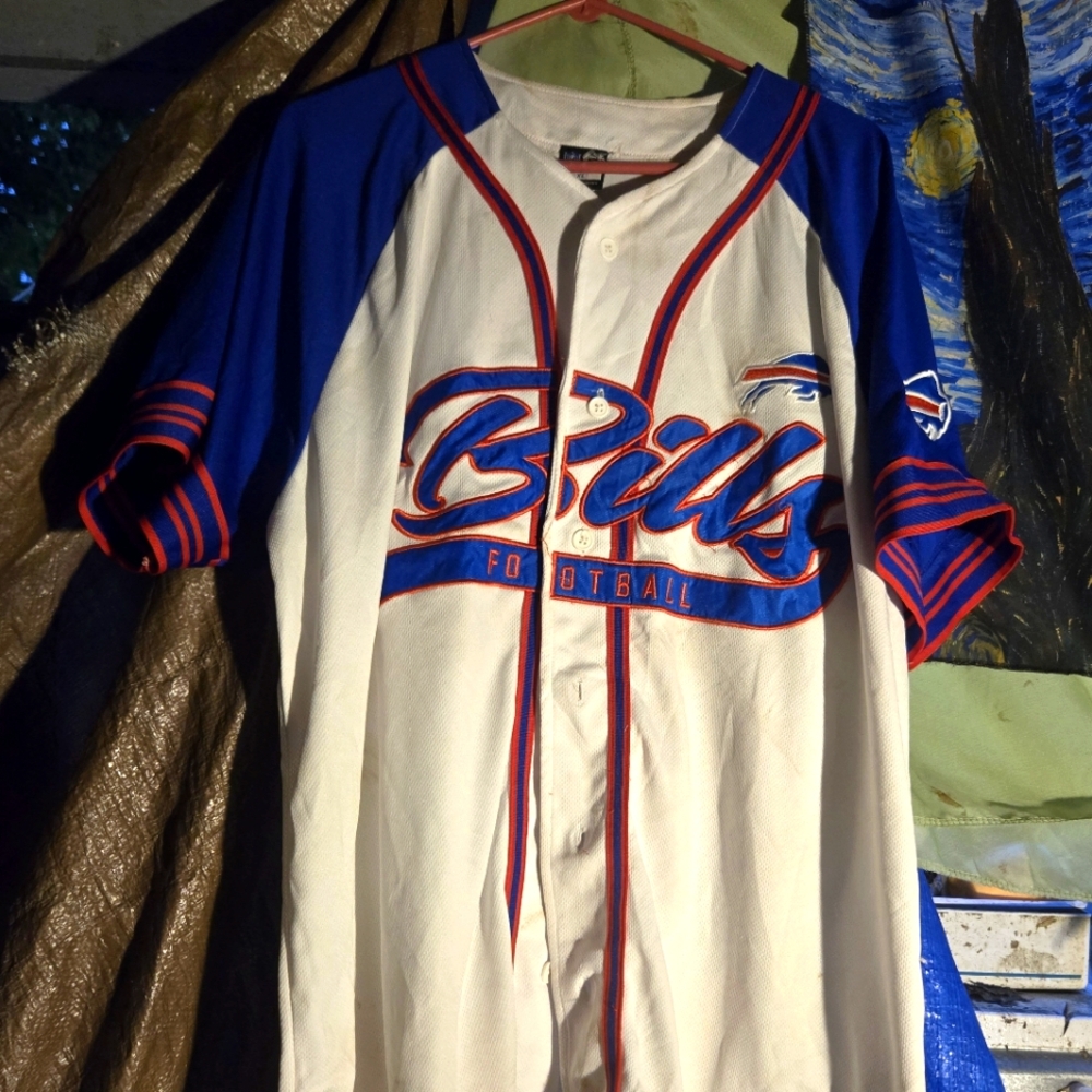 Blue and White Buffalo Bills Football Jersey